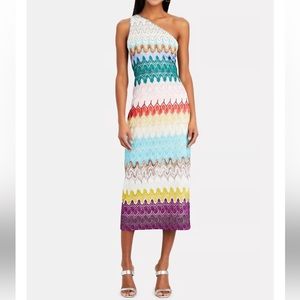 Missoni Rilievo Sleeveless Rainbow Wave Midi Dress Size US 6 (42 IT)